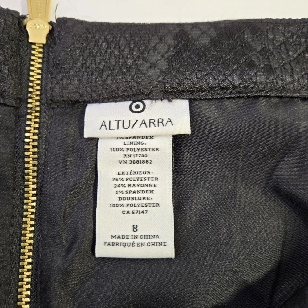 Altuzarra for Target Womens Black Snake‎ Embossed Pencil Skirt Size 8 Back Zip